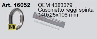 Coussinet Embrayage CERMAG 16052 OEM 4383379 DEUTZ dx80 dx85/a dx86 dx90/a dx92 agroprima 4.31/4.51/4.56/6.06/6.16 - agroxtra 4.47 / 4.57 / 6.07 / 6.17 - dx 4.10/4.30/4.31/4.50/4.51/4.57h/4.70/5.30/5.50/5.70/6.05