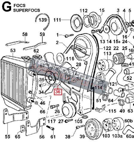 Helice LDW502 LDW602 FOCS LOMBARDINI aspiration Ø280 (9718235 / 9718331) [aspirante]