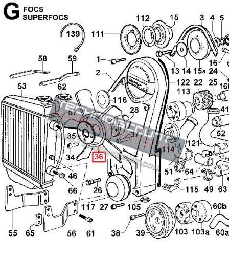 Helice LDW502 LDW602 FOCS LOMBARDINI aspiration Ø280 (9718235 / 9718331) [aspirante]