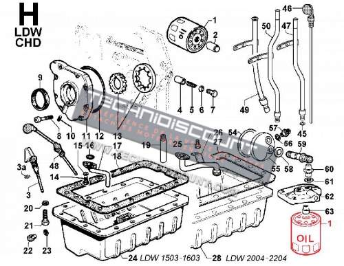 Filtre Huile CHD LDW1503 LDW1603 LDW200 LDW2204 LOMBARDINI KOHLER ED0021751040-S / ED0021752800-S