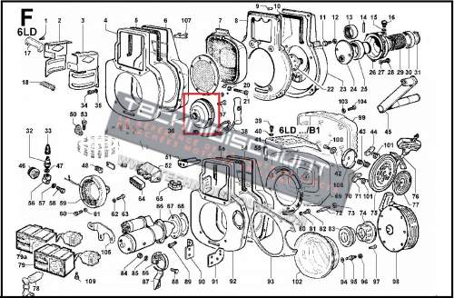 Poulie 6LD260 6LD325 6L326 6LD360 6LD400 6LD435  LOMBARDINI (Type 500 520 530 503) 500.6960.69 LOMBARDINI 6960069 KOHLER ED0069600690-S