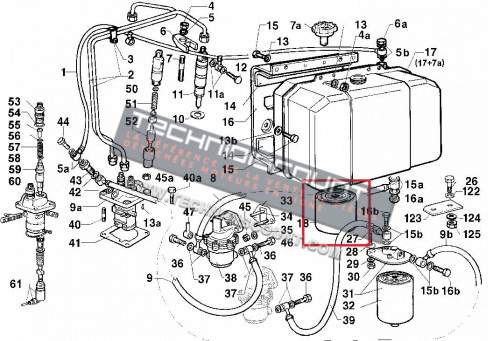 Filtre diesel avec bride pour moteurs Lombardini-ACME-Ruggerini