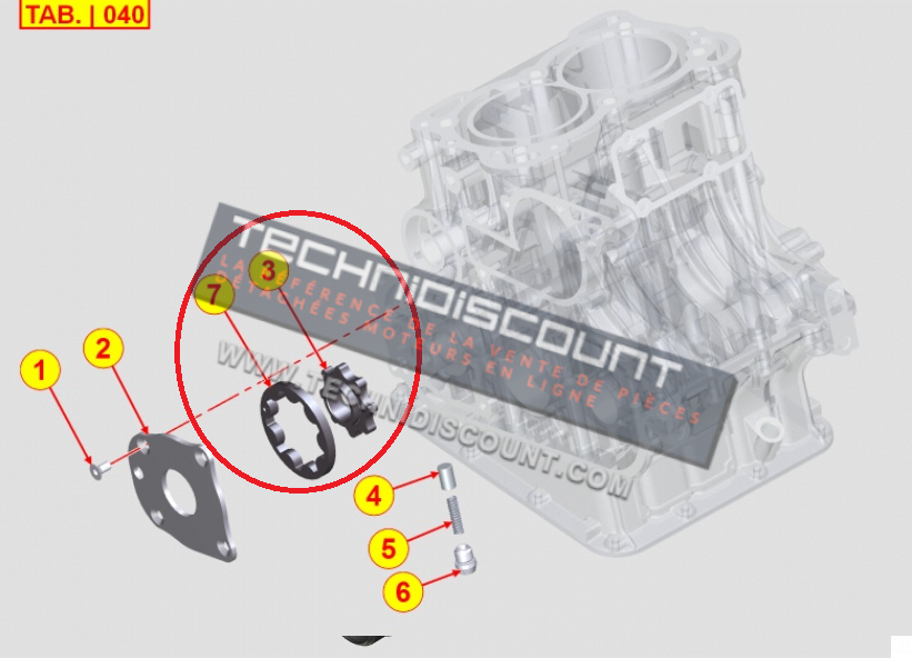 ROTOR POMPE A HUILE 7750144 LOMBARDINI LDW442 LDW492 KOHLER ED0077501440-S