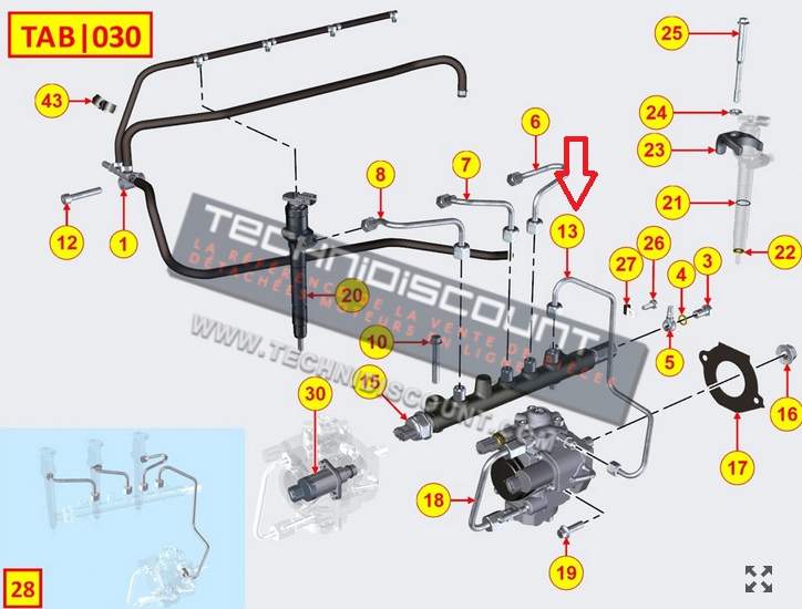 ED0093764000-S Tuyau Carburant KOHLER KDI1903TCR / KDI1903TCA / KDI-TCA1903 / KDI-TCR1903