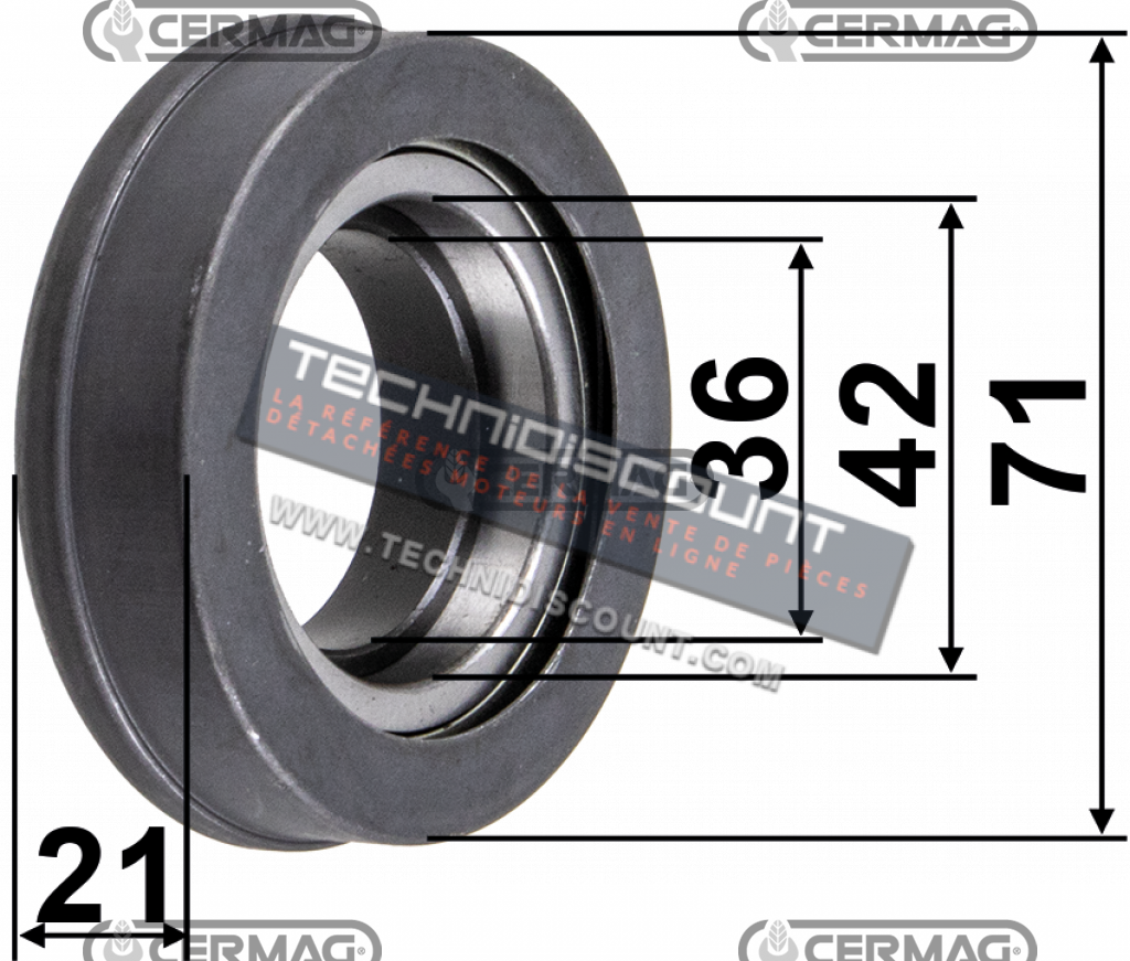 Coussinet butee roulement embrayage CERMAG 15055 OEM FERRARI 81.2878.00 / ITMA 00660775