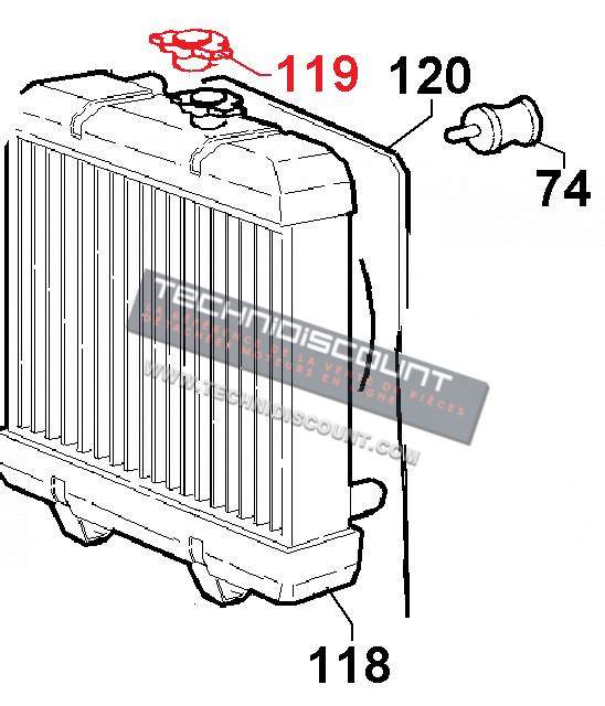 Bouchon radiateur LDW1603 LDW2204 (CHD) LDW702 LDW1003 LDW1404 (FOCS) LOMBARDINI (0.9 bar)