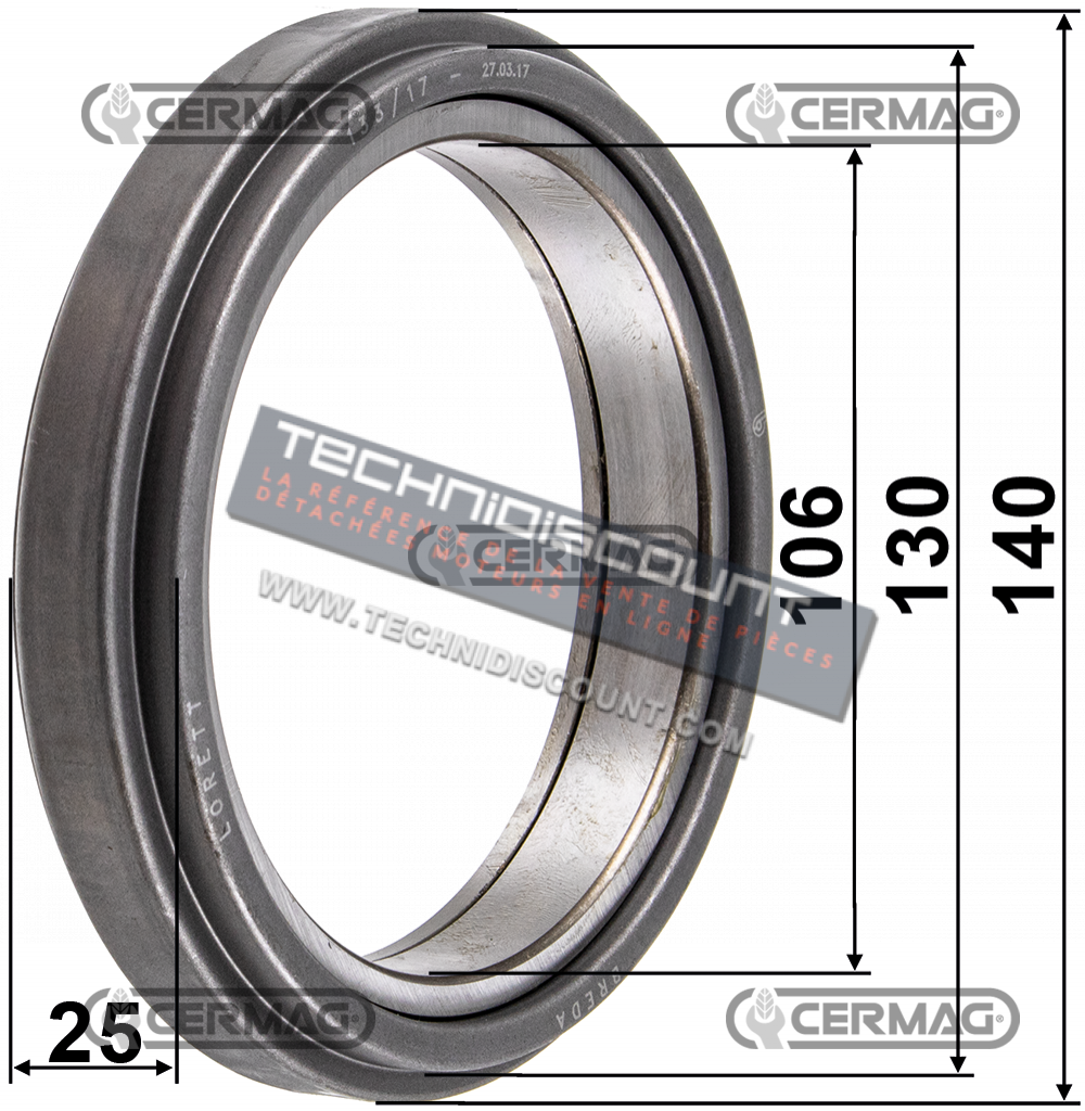 Coussinet Embrayage CERMAG 16052 OEM 4383379 DEUTZ dx80 dx85/a dx86 dx90/a dx92 agroprima 4.31/4.51/4.56/6.06/6.16 - agroxtra 4.47 / 4.57 / 6.07 / 6.17 - dx 4.10/4.30/4.31/4.50/4.51/4.57h/4.70/5.30/5.50/5.70/6.05