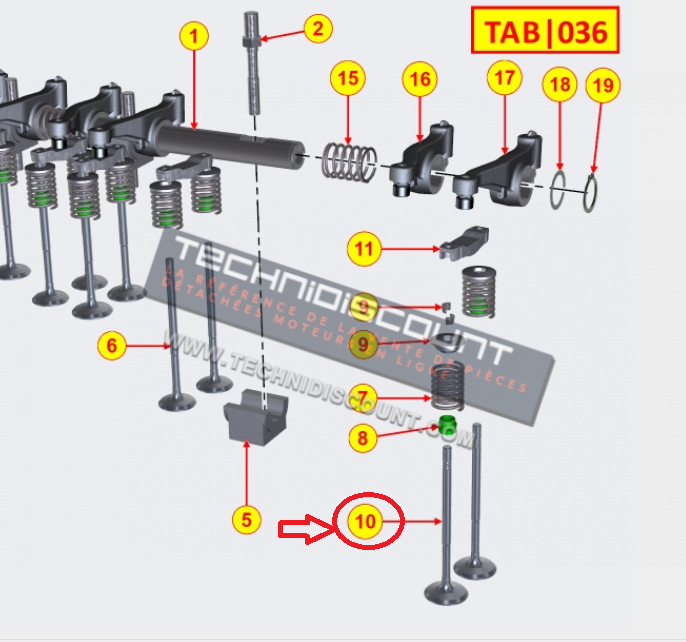 Soupape admission 9652197 LOMBARDINI KOHLER KDI1903 M KDI1903TCR KDI2504M KDI2504TCR ED0096521970-S