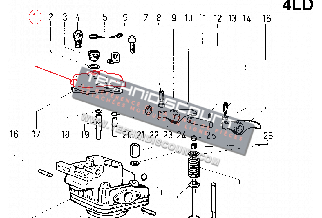 Couvercle cache culbuteur LOMBARDINI 2125069 KOHLER ED0021250690-S / Moteur LOMBARDINI 4LD640 LDA96 4LD705 LDA100 4LD820 LDA820