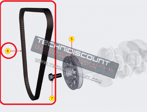 Courroie KDI1903 KDI2504 2400145 KOHLER ED0024001450-S (V-BELT OPTIBELT KDI TCR)