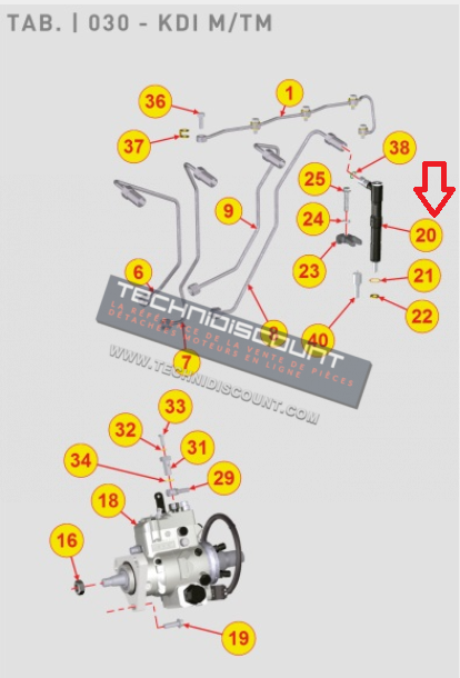 Injecteur complet KDI1903M KDI2504M 5010180 KOHLER ED0050101800-S STANADYNE 42436