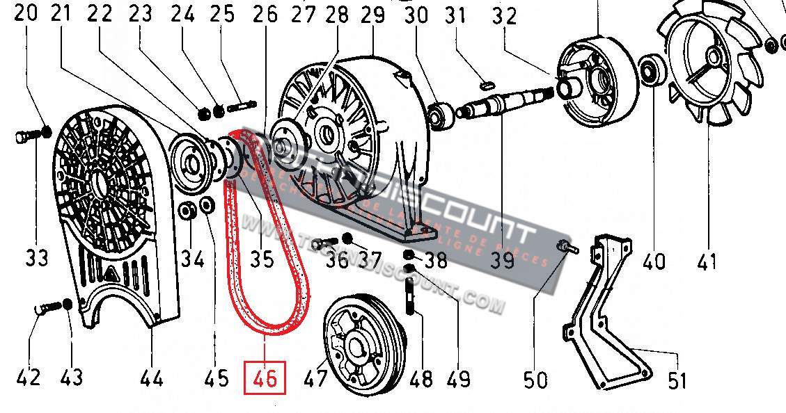 Courroie 8LD600- 8LD665-2 11LD525-3 11LD635-3  LOMBARDINI (803mm - t/m > 2000) 2440034 ED0024400340-S