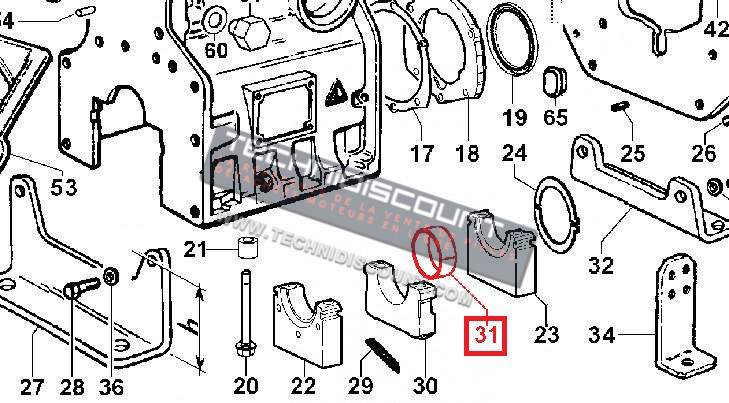 Coussinet ligne LDW602 LDW702 LDW903 LDW1003 LDW1204 LDW1404 FOCS LOMBARDINI - DEUTZ F2M1008 F3M1008 F4M1008 LOMBARDINI 1611193 KOHLER ED0016111930-S - STD 8061620 ; 8061 620 ; ED0080616200  ; ED0080616170 ; 8061617 ; 8061 617