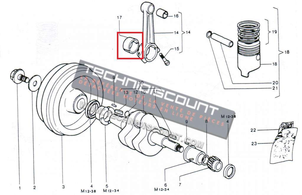 Coussinet bielle CRD100 CRD100/2 RP170 RP178 RP360 RP380 CRD951 P101 RUGGERINI - A26R033 / FIN030CR_STD