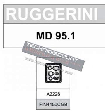 Gasket Set RUGGERINI  MD85.0 ; MD85.1 ; MD95.0 ; MD95.1 - ref. A2228 - ED00A22R0280-S