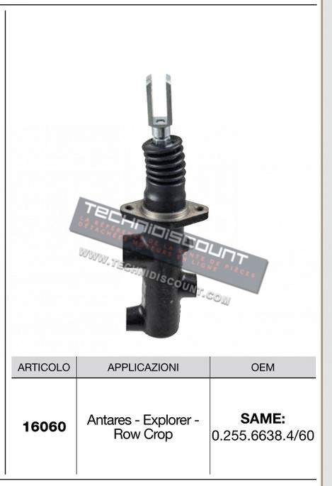 Pompe de frein Ø25.40mm CERMAG 16060 - SAME 0.255.6638.4/60 02556638460