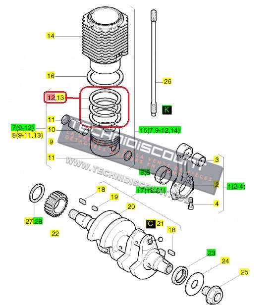 Jeu segments HATZ 2G40 HATZ 01240301 / HATZ 000001240301 - SEGMENTS Ø92mm 2mm 2mm 3,50mm