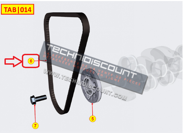 ED0024405010-S Courroie KOHLER KDI (V-BELT L=1013)