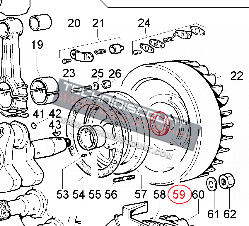 Joint spy coté volant 3LD450/S 3LD511 3LD510/S LOMBARDINI 1213006 ED0012130060-S