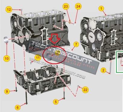 Coussinet Banc / Coussinet vilebrequin KOHLER KDI2504M - KDI2504TCR ; KOHLER ED0016112630-S