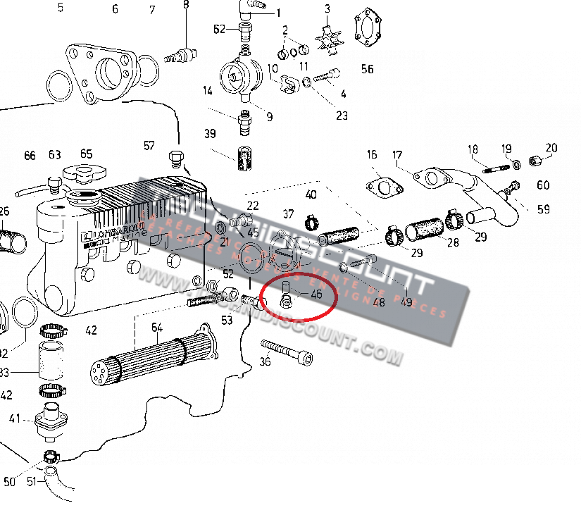 Anode zingué LOMBARDINI Marine LDW502M LDW602M LDW702 LDW903M LDW1003M LDW1204M LDW1404M LDW1503M LDW2004M LDW2004MT LDW2204M (LOMBARDINI 9080215)