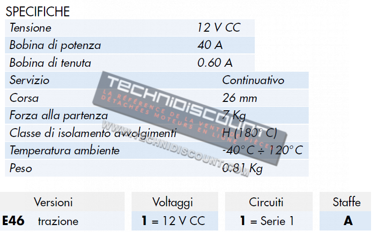 Electro-aimant / Elettrostart CEI E4611A