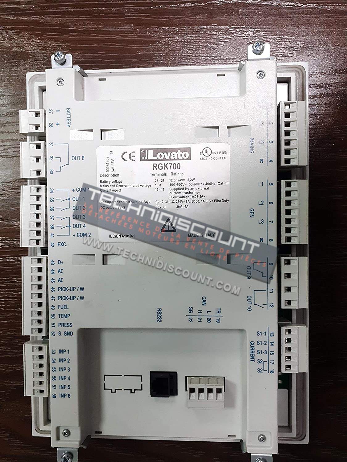 RGK700 LOVATO - Automate controle groupe électrogène lovato rgk700 - lovato rgk 700 / EAN13 : 8013975192146 / HS Code : 85389091