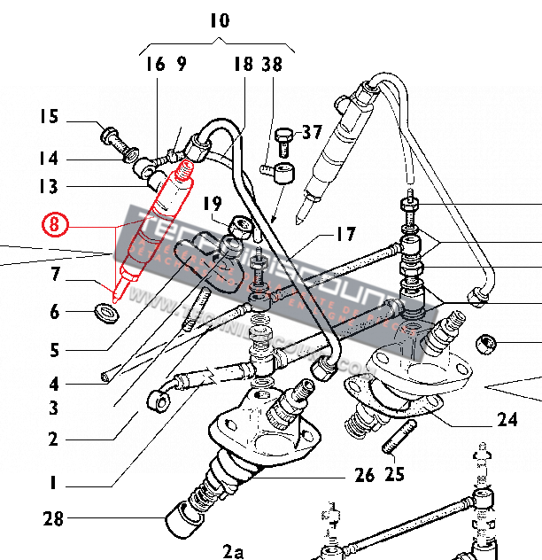 Porte Injecteur 644R056 LOMBARDINI 11LD522-3 25LD330-2 25LD425-2 KOHLER KD330-2 KD425-2 RUGGERINI MD150 MD151 MD170 MD171 MD190 MD350 MD351 MD358