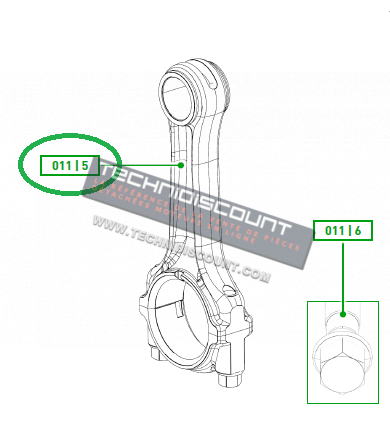 Bielle 1526302 LOMBARDINI 15LD400 15LD440 KD400 KD420 KD440 nouveau modèle (n° > 4513101462)