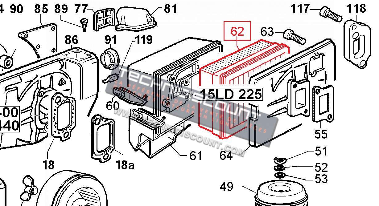 Filtre à Air 15LD225 LOMBARDINI KD225 KOHLER AD230 ACME Motori - 2175180 ED0021751800-S