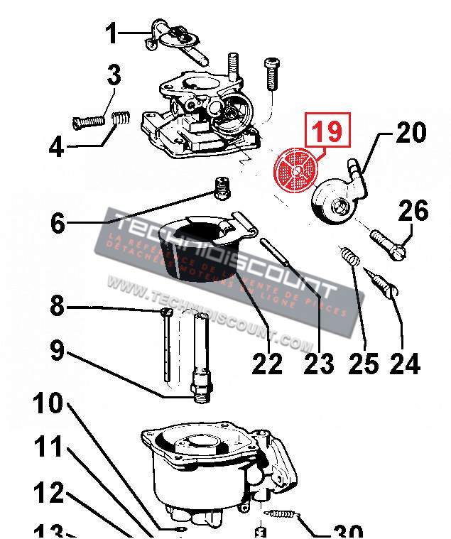 Filtre essence Carburateur DELLORTO FVCA2217 & FVCA2419 LOMBARDINI 3730.041 ; 3730041 ; ED0037300410-S ; DELLORTO 11830_00