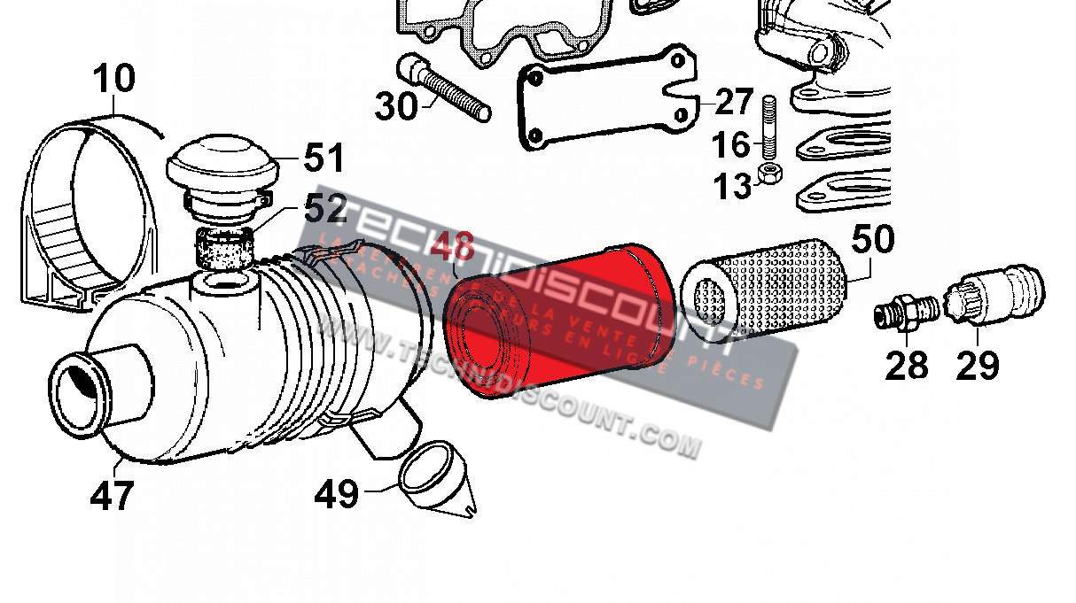 Cartouche Air  7'' LDW1503 LDW1603 LDW2004 LDW1204 LDW1404 11LD626-3 FOCS CHD LOMBARDINI KDI 1903TCR KDI2504TCR KOHLER (2175126)