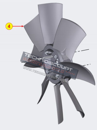 KOHLER ED0097180120-S Helice ventilateur D.400 30° - KDI1903TCR KOHLER