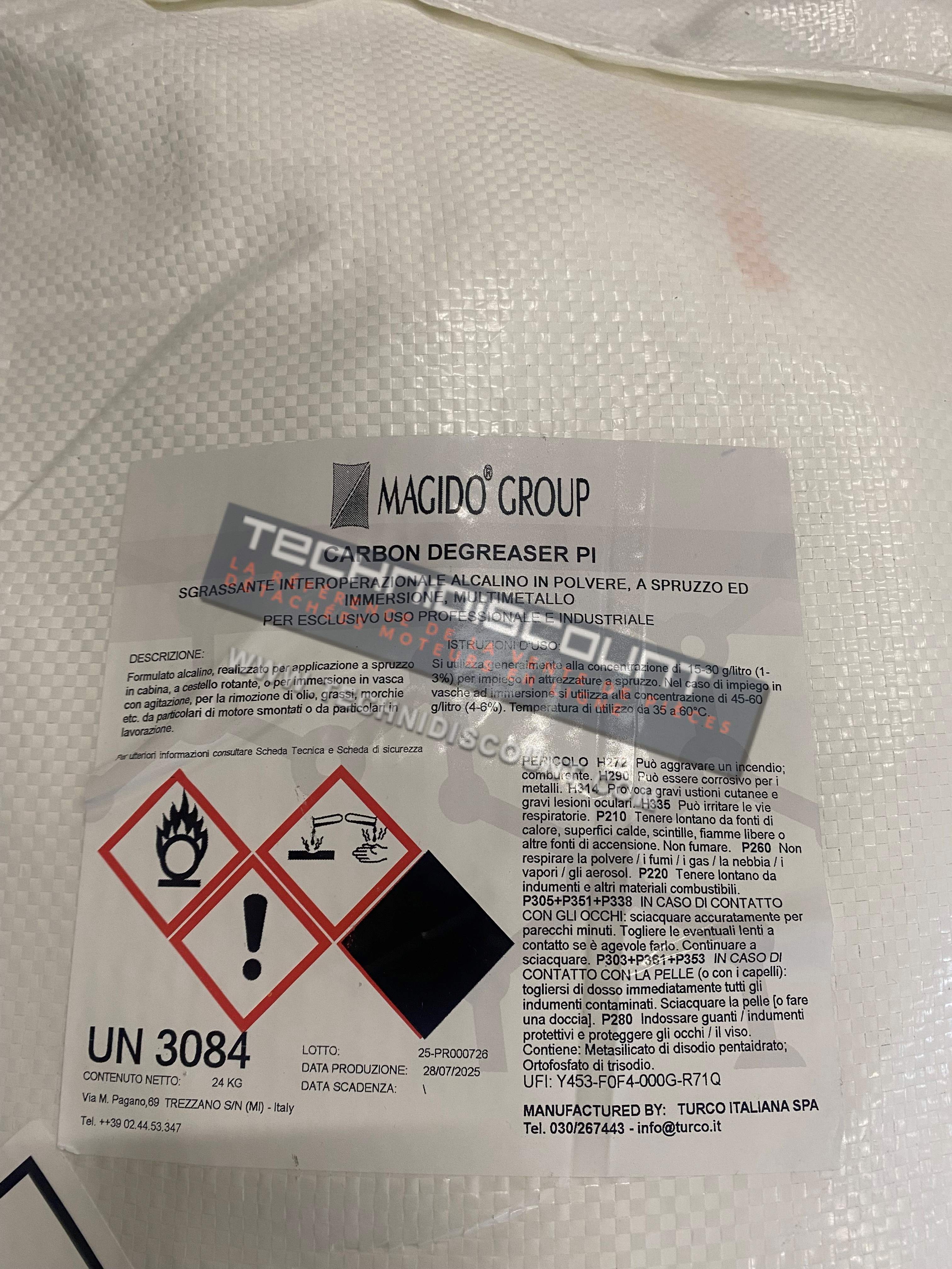 Lessive MAGIDO machine industrielle MAGIDO Group CARBON DEGREASER PI MAGIDO® Group - Remplace AGGRESSOL A40 DETERGENTE ALCALINO