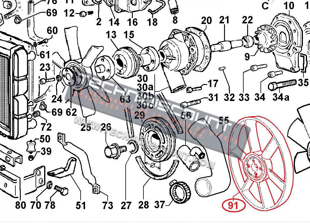 Helice FOCS et CHD LDW1503 LDW1603 LDW2004 FOCS LDW903 LDW1003 LDW1204 LDW1404 LOMBARDINI (9718325 - 9718245)