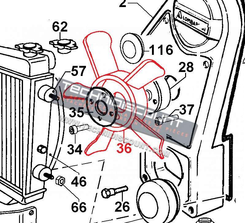 Hélice LDW602 LDW702 LDW903 LDW1003 LDW1204 LGW627 LOMBARDINI aspiration Ø310mm - 9718237 9718322