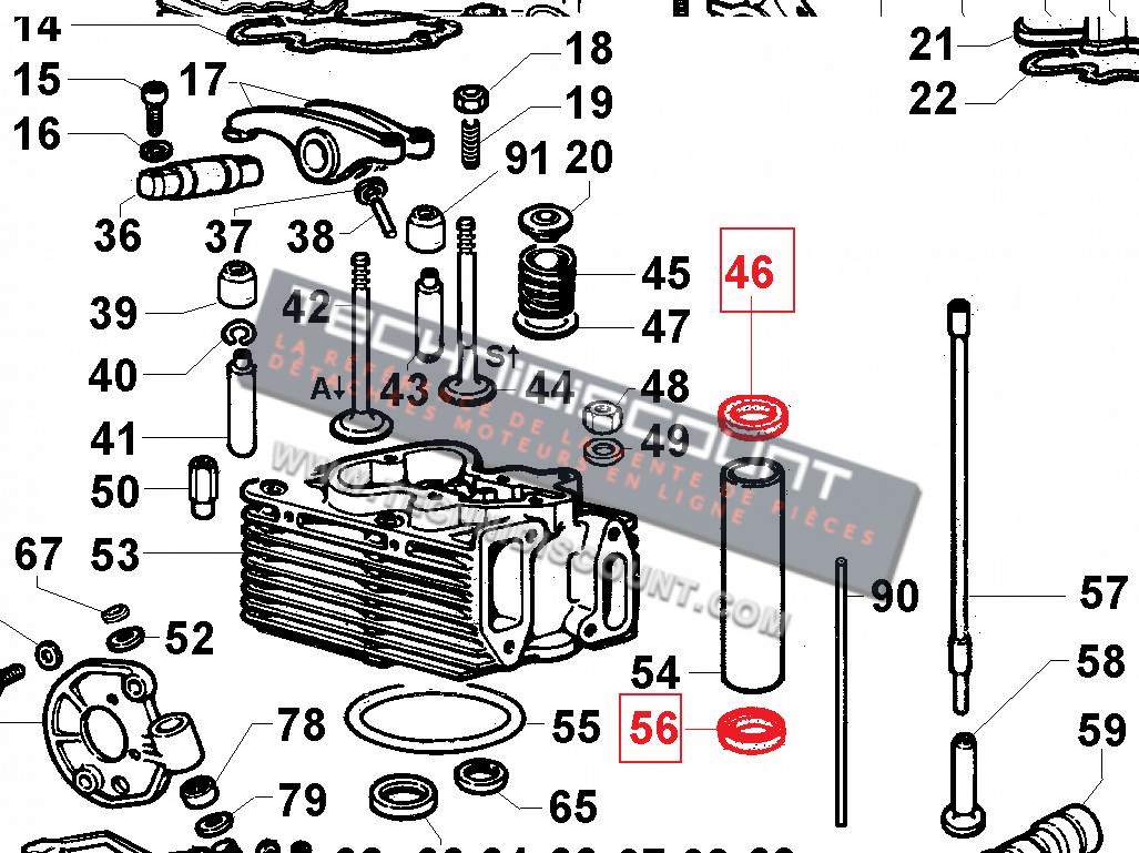 Joint tube 9LD561-2 9LD625-2 9LD626-2  10LD400-2 LOMBARDINI (Inférieur / Suppérieur) ED0047400240-S / 4740024