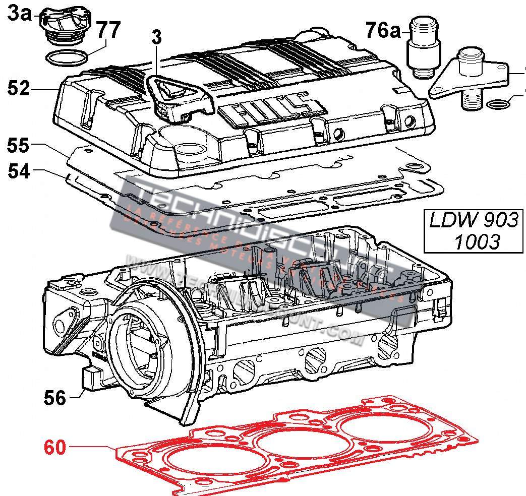 Joint de Culasse moteur inbord GM 4 Cylindres-3,0 L (Sierra)