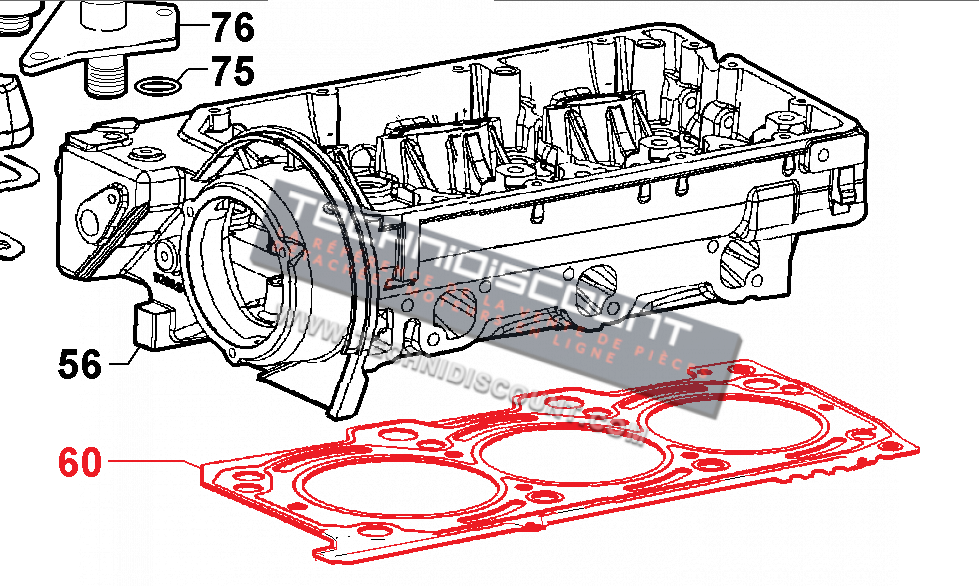 Joint culasse LDW1003 FOCS LOMBARDINI ED0047300040-S / ED0047300050-S / ED0047308330-S