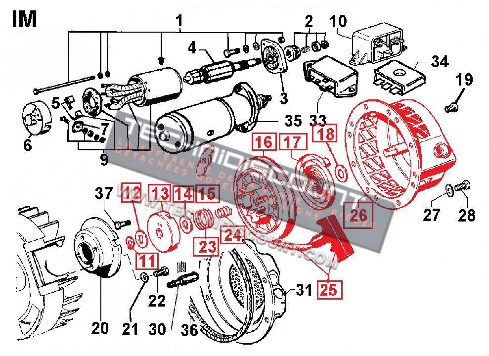 Lanceur auto. IM250 IM300 IM350 IM359 LA400 LA490 LOMBARDINI [1471069]