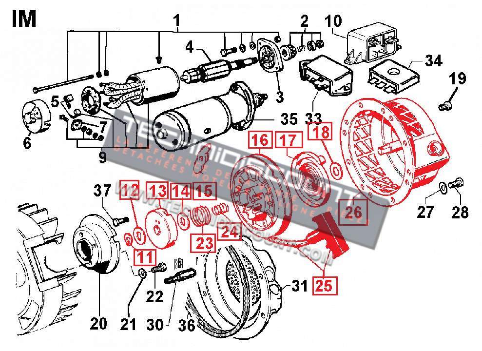 Lanceur auto. IM250 IM300 IM350 IM359 LA400 LA490 LOMBARDINI [1471069]