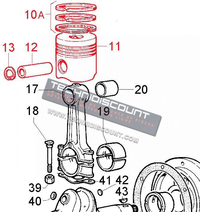 Piston LDA510 3LD510 3LD511 adaptable LOMBARDINI (Ø85 : FIN157PC00 - 6501073 ou Ø85.50 : 6501074)