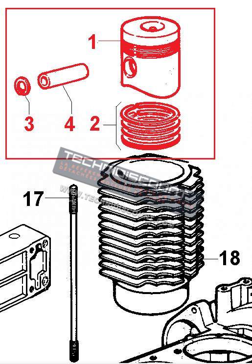 Piston 9LD625-2 9LD626-3 11LD625-3 LDA625-3 RUGGERINI SP420 Ø95.00 ou 95.50 LOMBARDINI 6500272 ED0065002720-S / ED0065002730-S FIN173PC00