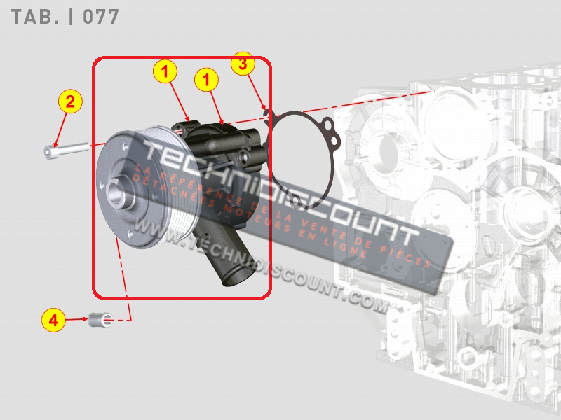 Pompe à eau KDI POLY V - KDI1903 KDI2504 KDI1903TCR KDI2504TCR LOMBARDINI KOHLER - ED0065845380-S / 6584538