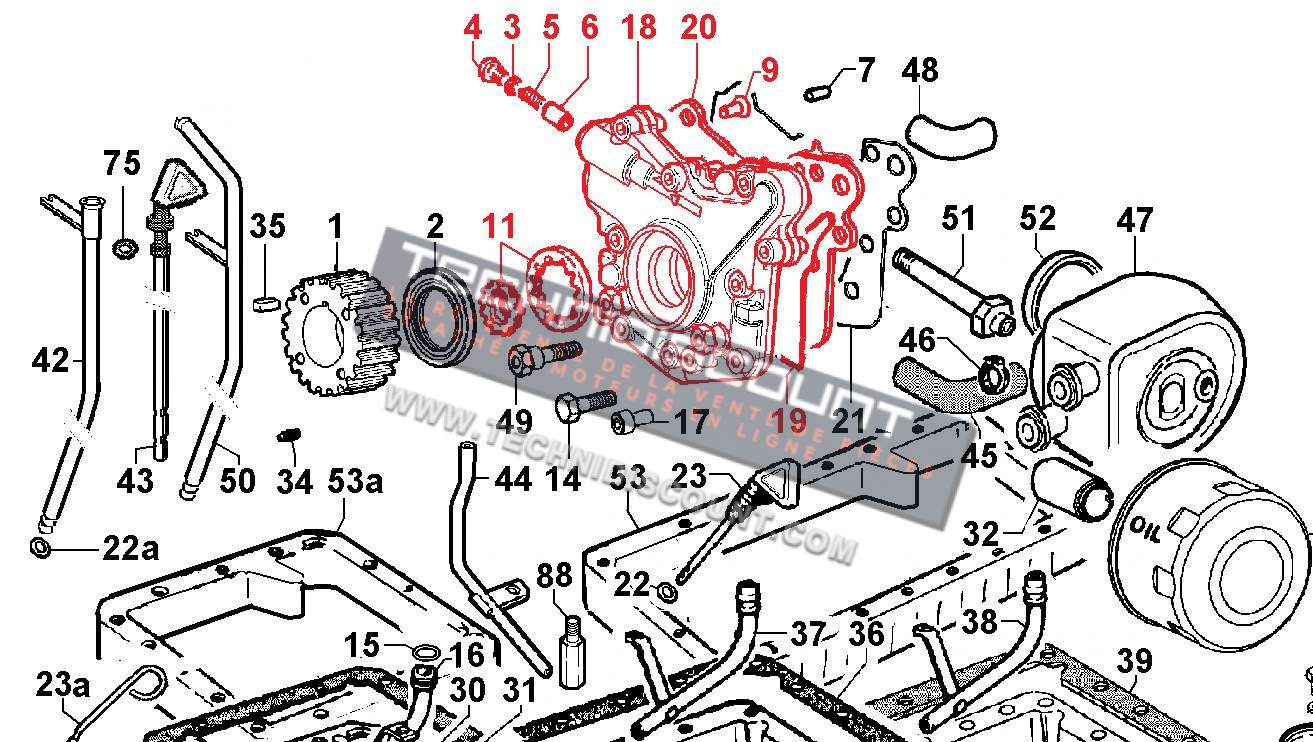 Pompe huile LDW1204 LDW1404 SILEO FOCS LOMBARDINI KDW1404 F4M1008 DEUTZ KOHLER 6605132 ED0066051320-S Ex. 6605099 - ED0066050990-S