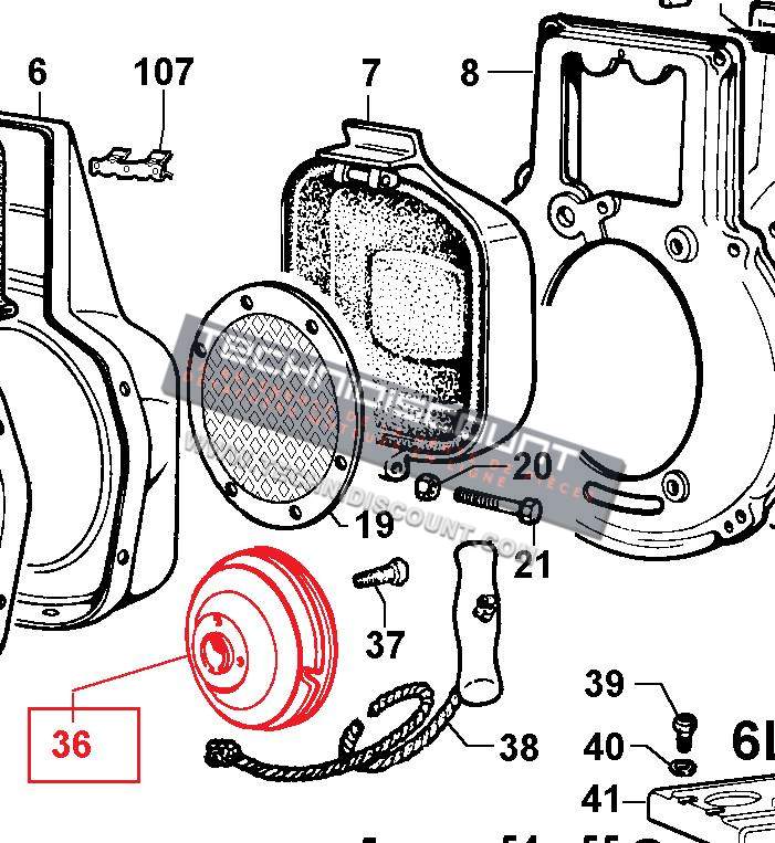 Poulie 6LD260 6LD325 6L326 6LD360 6LD400 6LD435  LOMBARDINI (Type 500 520 530 503) 500.6960.69 LOMBARDINI 6960069 KOHLER ED0069600690-S