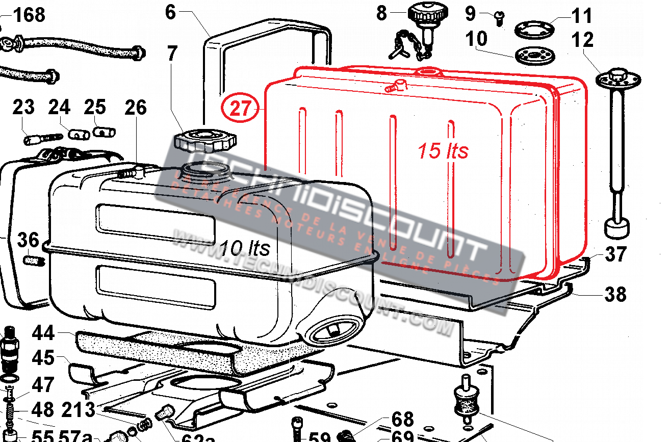 Fuel tank 15 liters / lombardini ed0081030210-s - 9ld561-2 9ld925 Fuel tank 15 liters / lombardini ed0081030210-s - 9ld561-2 9ld925