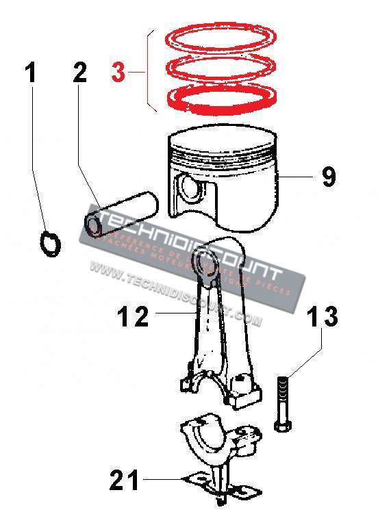 Segments LGA226 LKA226 LOMBARDINI - A220 A230 ACME Motori Ø72mm 8211254 ED0082112540-S