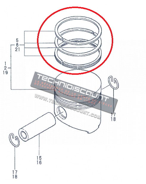 Jeu segments YANMAR 1GM 2GM 3GM YANMAR 721000-22500 Alesage Ø72.00mm