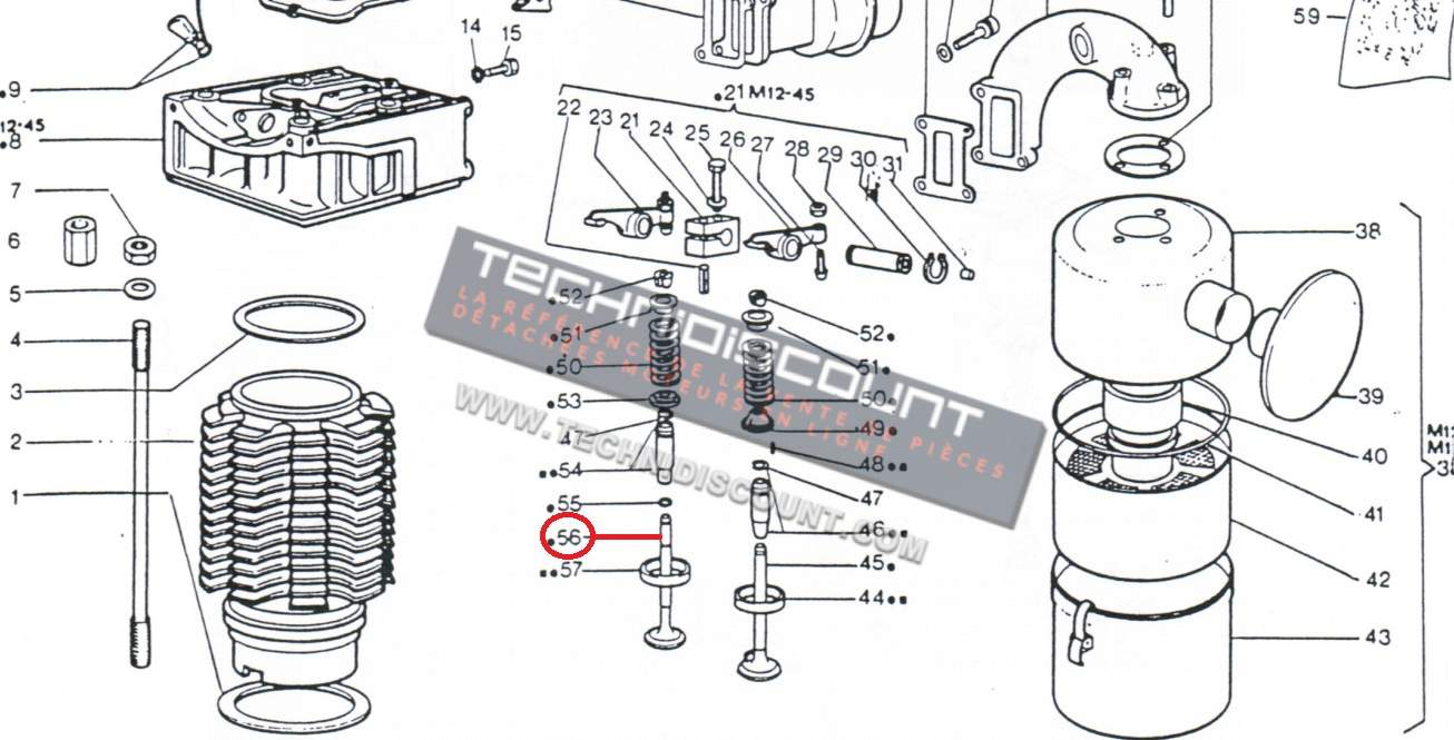 Soupape echappement RP170 RP380 CRD100 CRD100/2 P101 RUGGERINI 960-21 960R021 96021 960.21 ED00960R0210-S